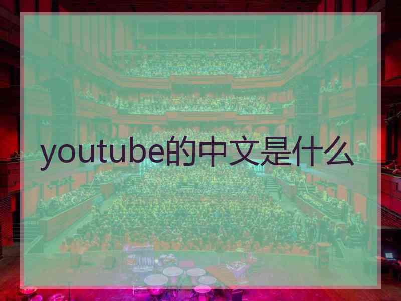 youtube的中文是什么