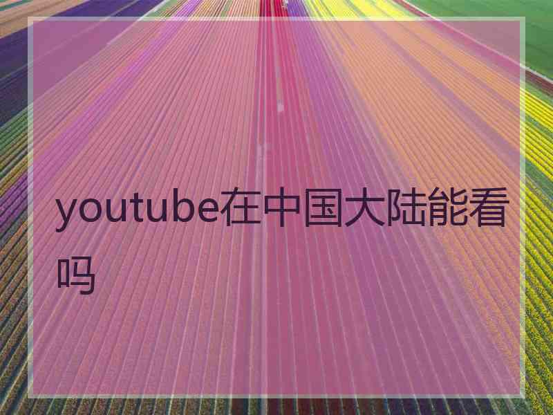 youtube在中国大陆能看吗