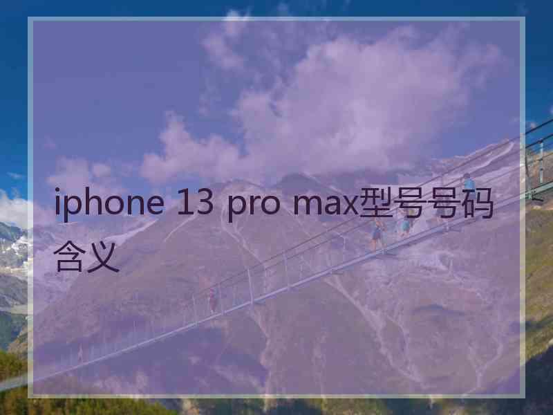 iphone 13 pro max型号号码含义