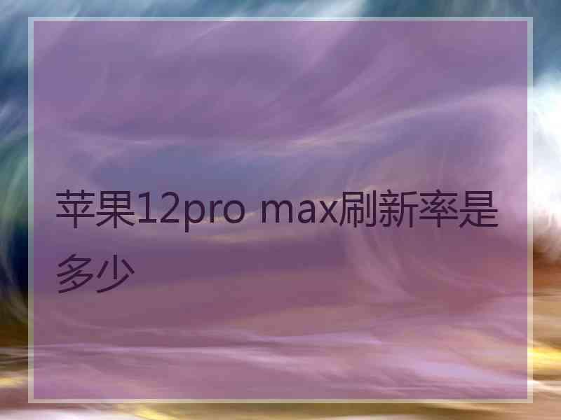 苹果12pro max刷新率是多少