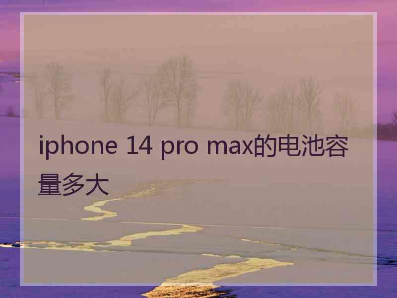 iphone 14 pro max的电池容量多大