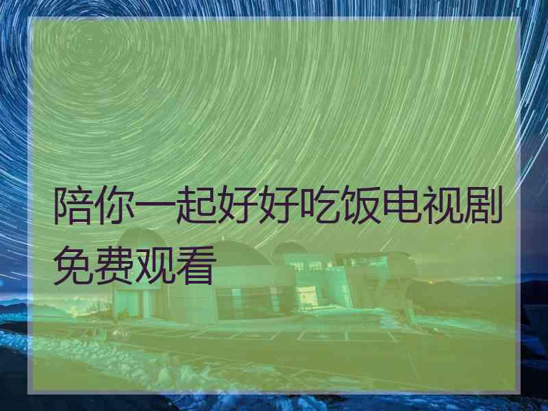 陪你一起好好吃饭电视剧免费观看