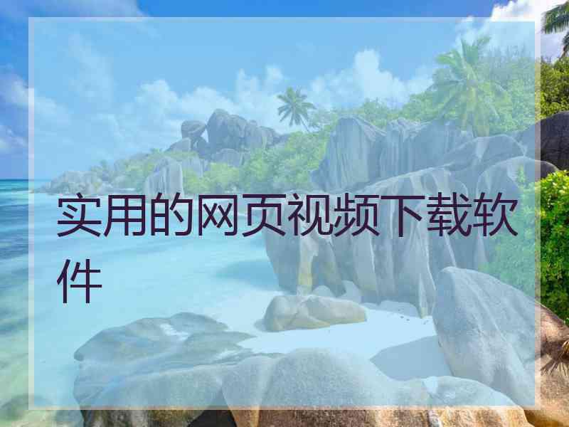 实用的网页视频下载软件