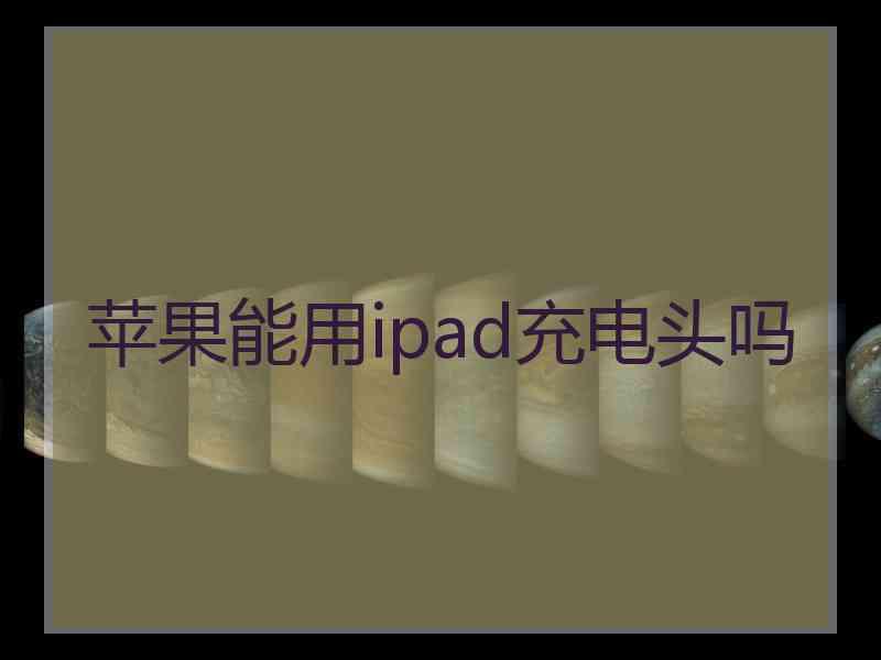 苹果能用ipad充电头吗