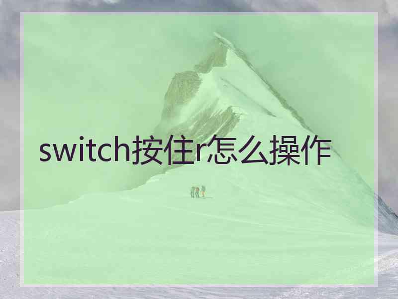 switch按住r怎么操作