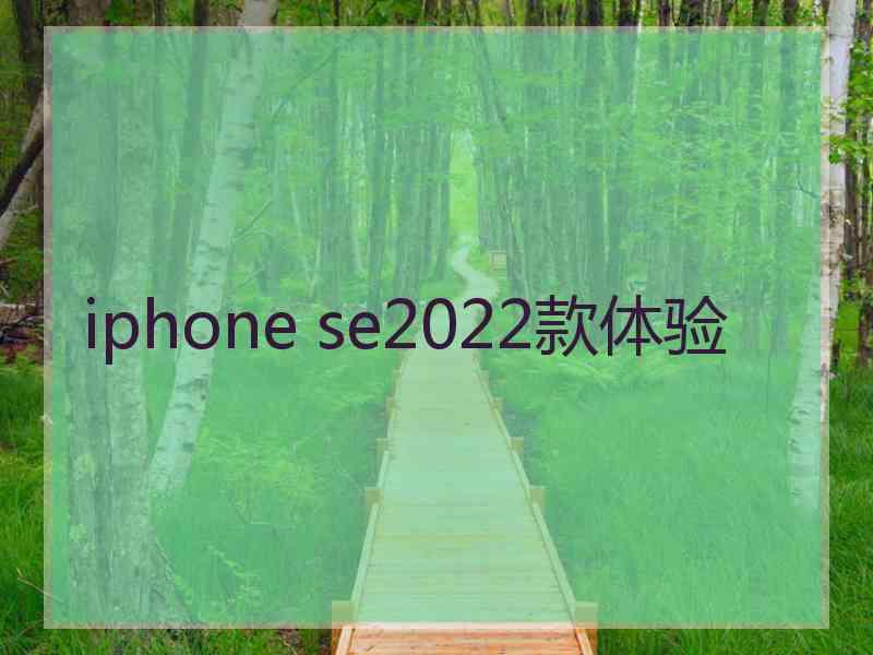 iphone se2022款体验