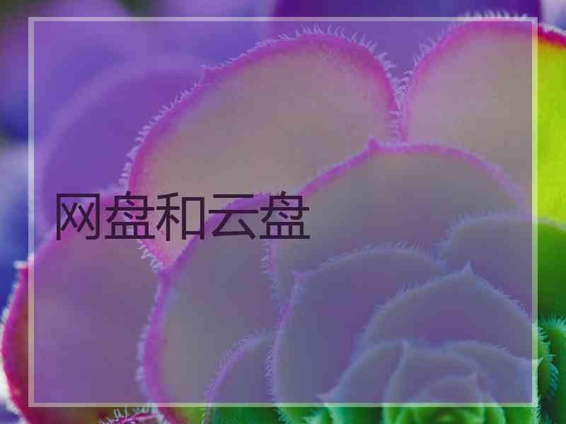 网盘和云盘