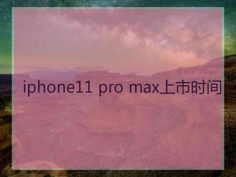 iphone11 pro max上市时间