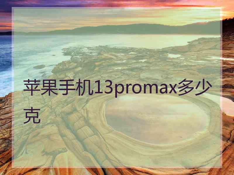 苹果手机13promax多少克