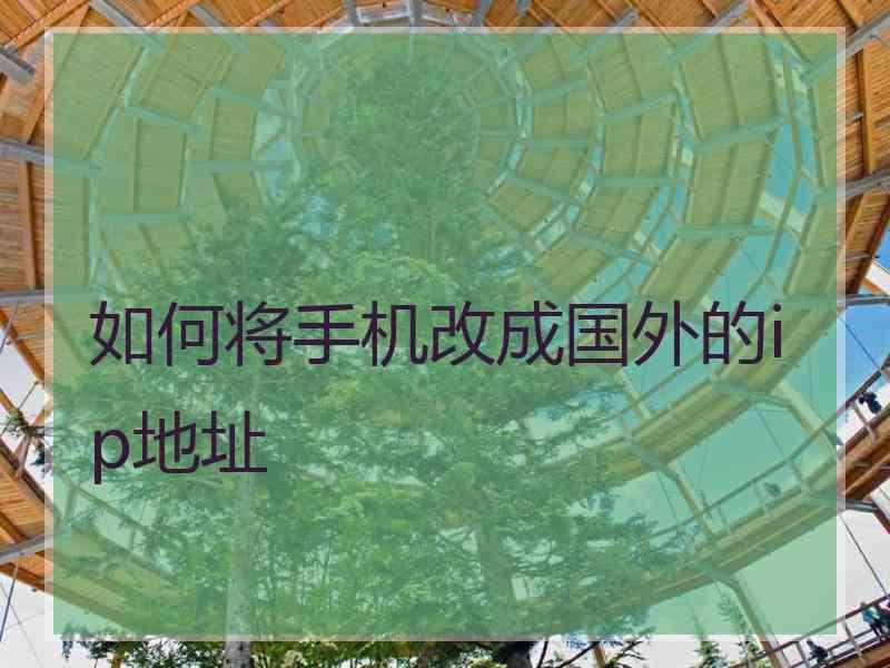 如何将手机改成国外的ip地址