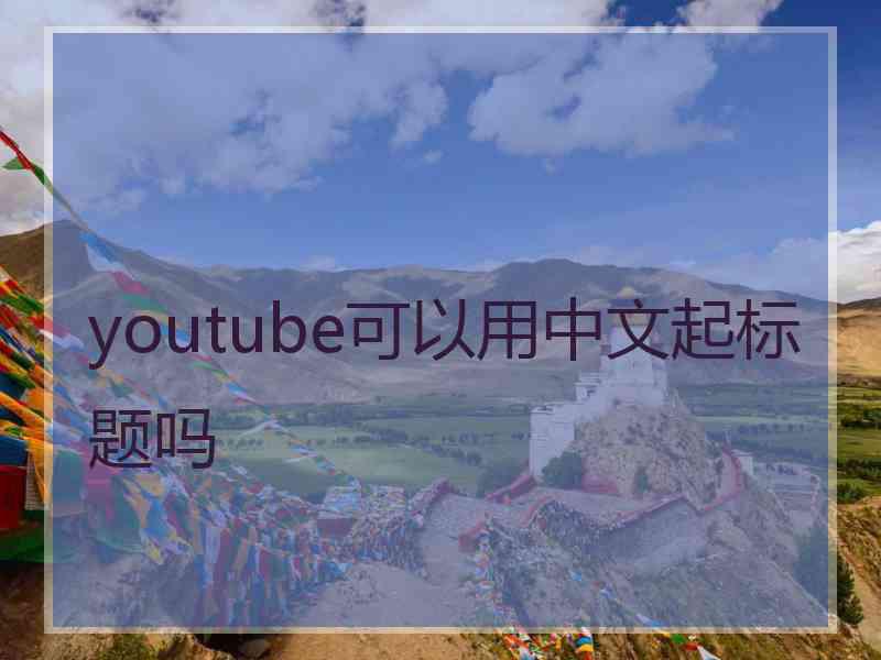 youtube可以用中文起标题吗