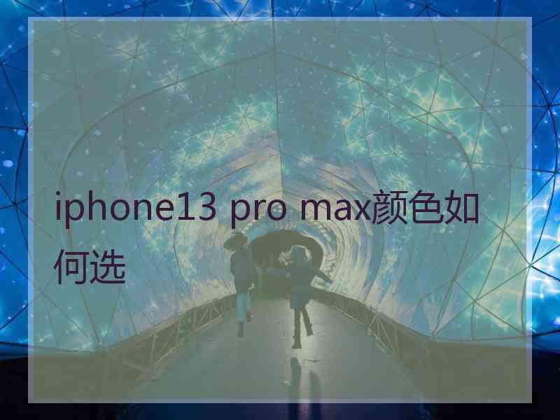 iphone13 pro max颜色如何选