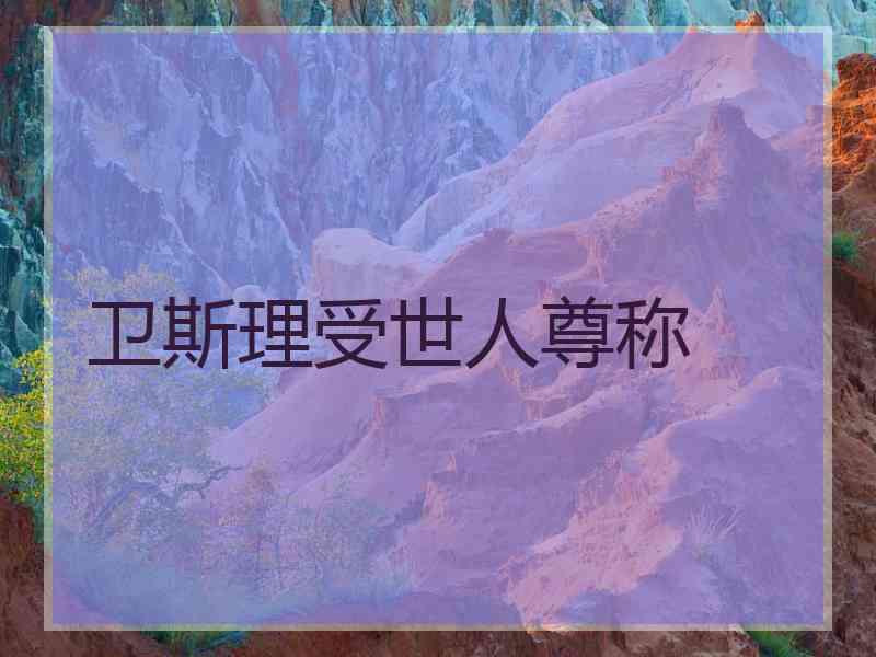 卫斯理受世人尊称