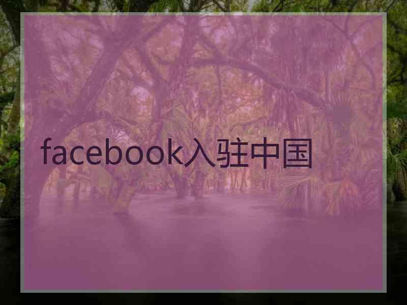 facebook入驻中国