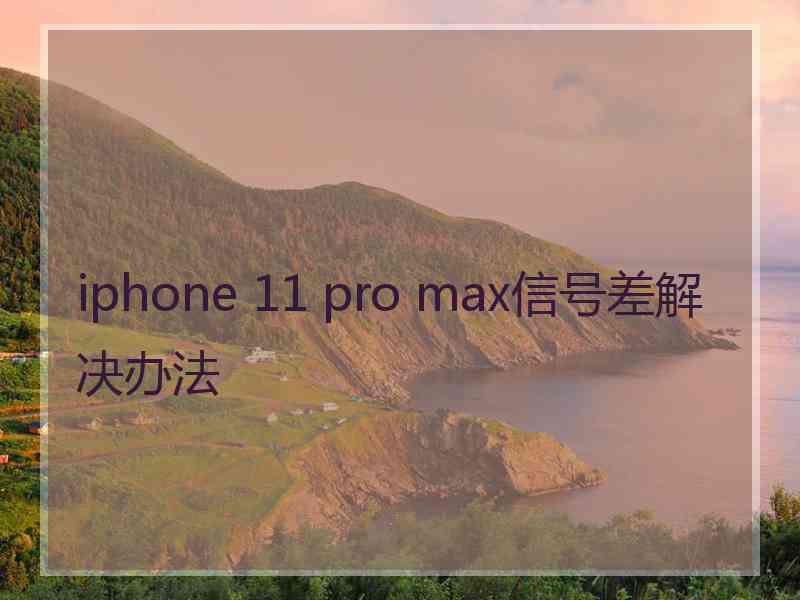 iphone 11 pro max信号差解决办法