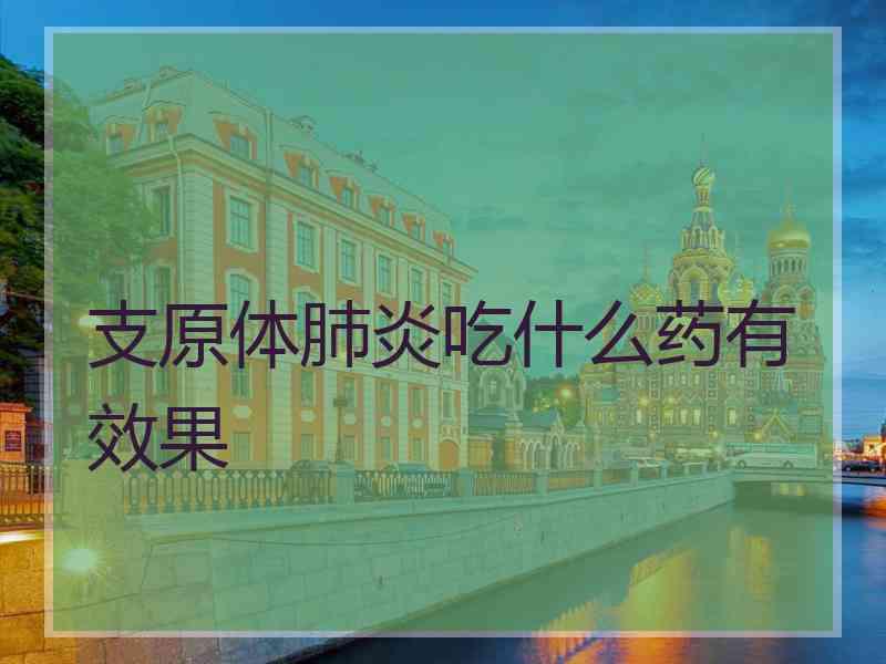 支原体肺炎吃什么药有效果