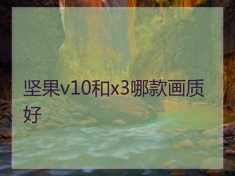 坚果v10和x3哪款画质好