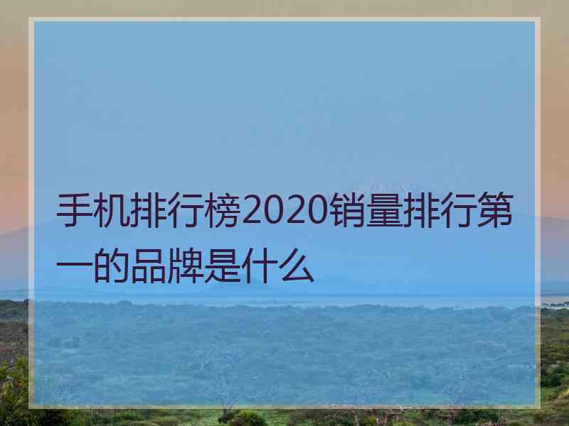 手机排行榜2020销量排行第一的品牌是什么