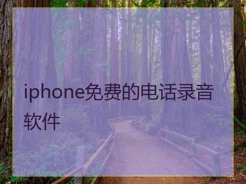 iphone免费的电话录音软件