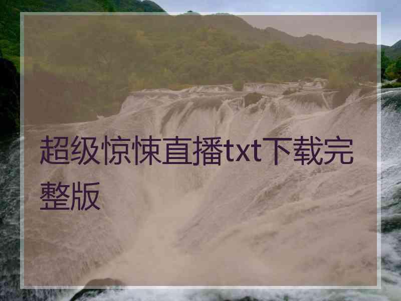 超级惊悚直播txt下载完整版