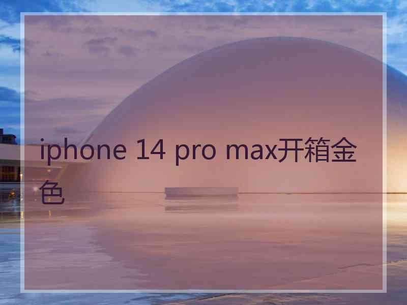 iphone 14 pro max开箱金色