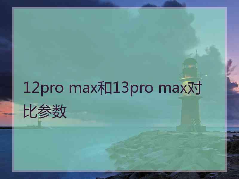 12pro max和13pro max对比参数