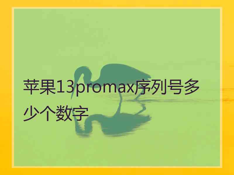 苹果13promax序列号多少个数字