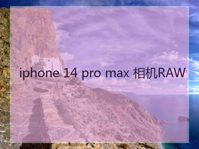 iphone 14 pro max 相机RAW