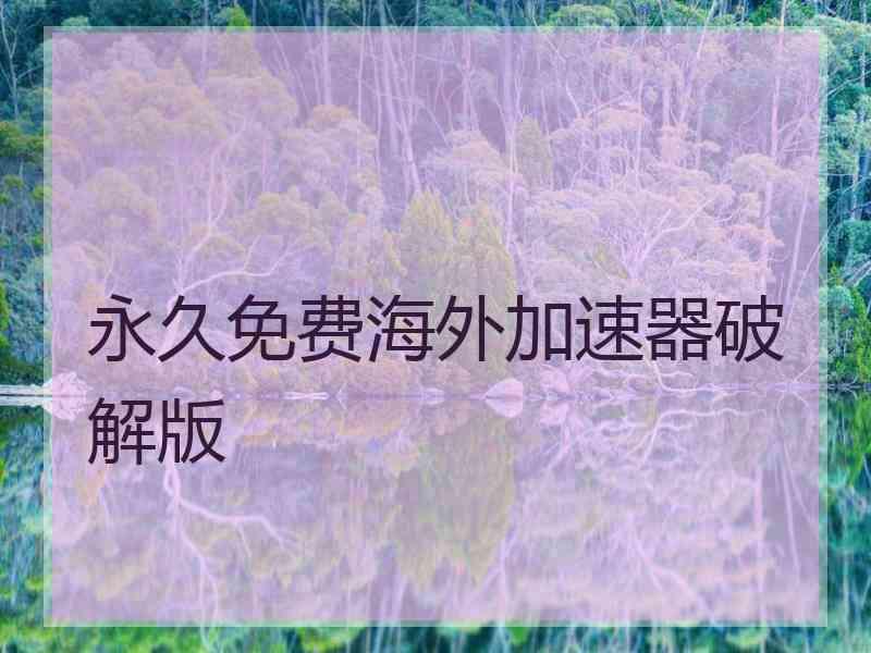 永久免费海外加速器破解版