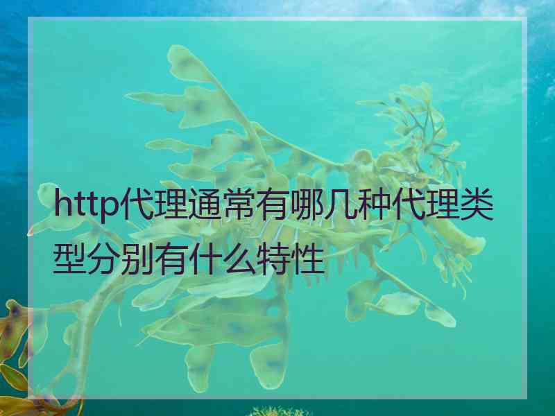 http代理通常有哪几种代理类型分别有什么特性