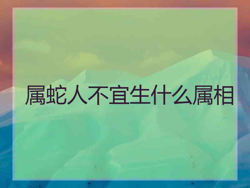 属蛇人不宜生什么属相