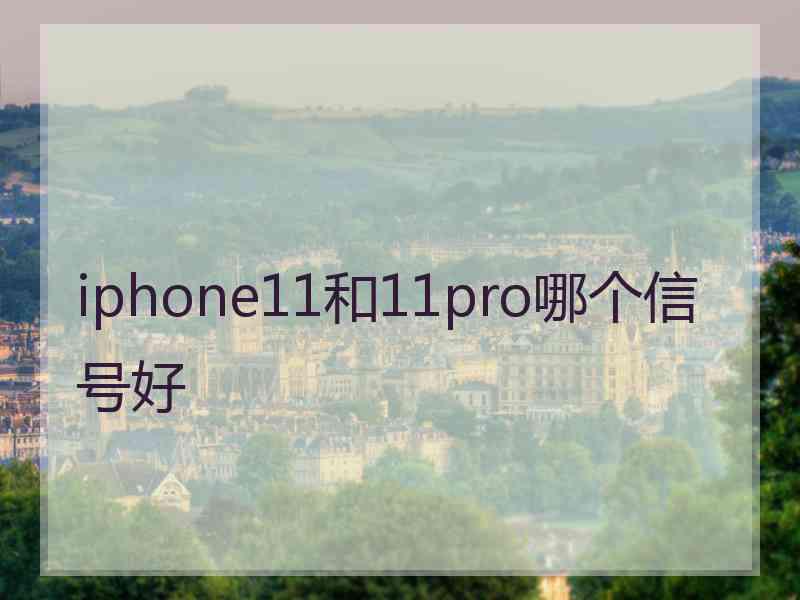 iphone11和11pro哪个信号好