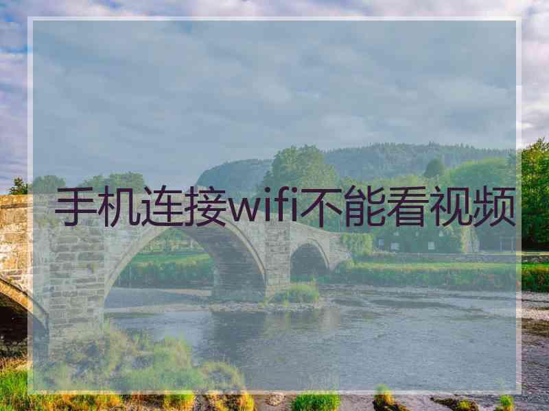 手机连接wifi不能看视频