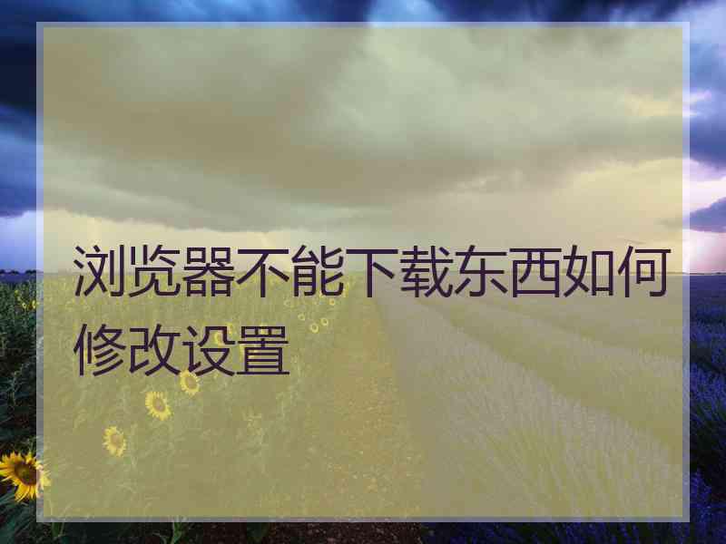 浏览器不能下载东西如何修改设置