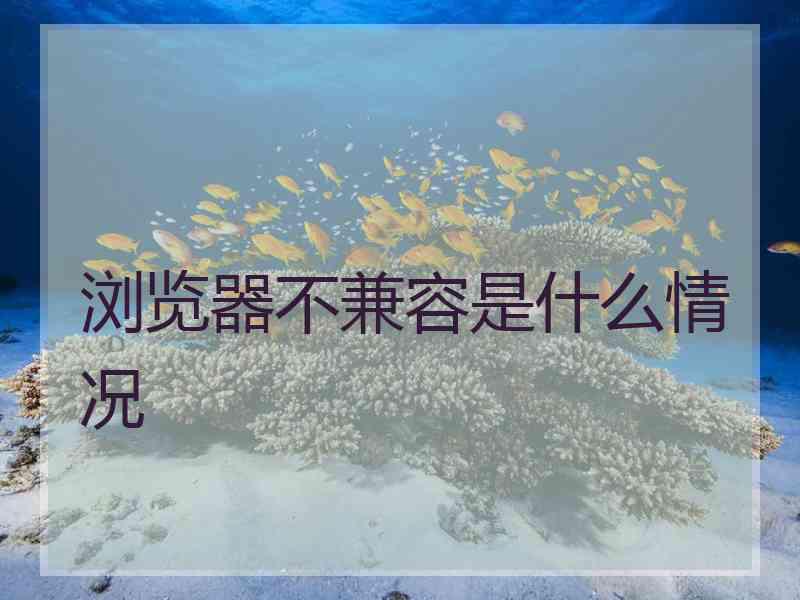 浏览器不兼容是什么情况