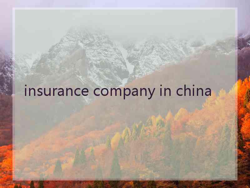 insurance company in china