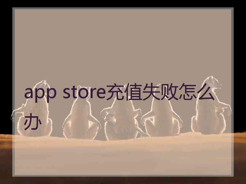 app store充值失败怎么办