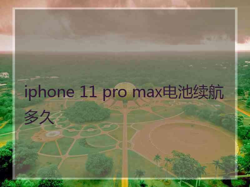 iphone 11 pro max电池续航多久