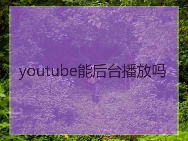 youtube能后台播放吗