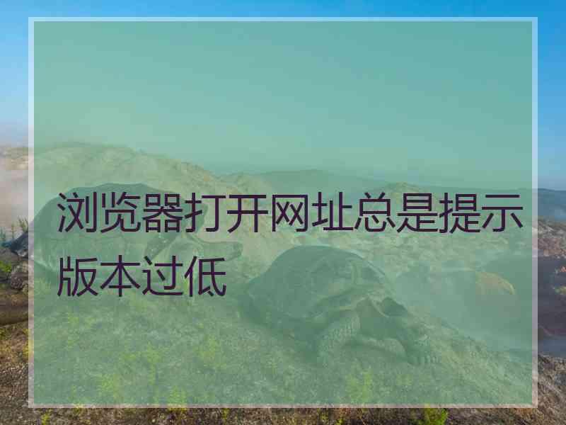 浏览器打开网址总是提示版本过低