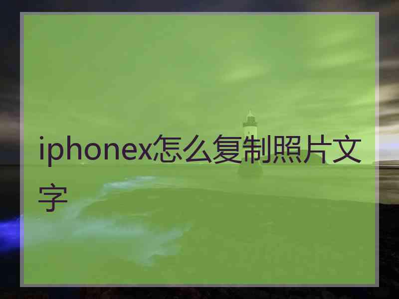 iphonex怎么复制照片文字