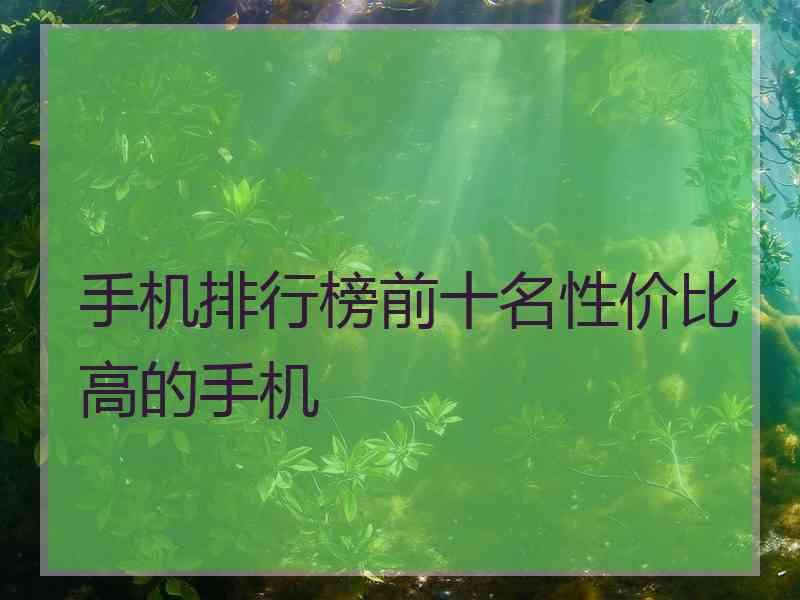 手机排行榜前十名性价比高的手机