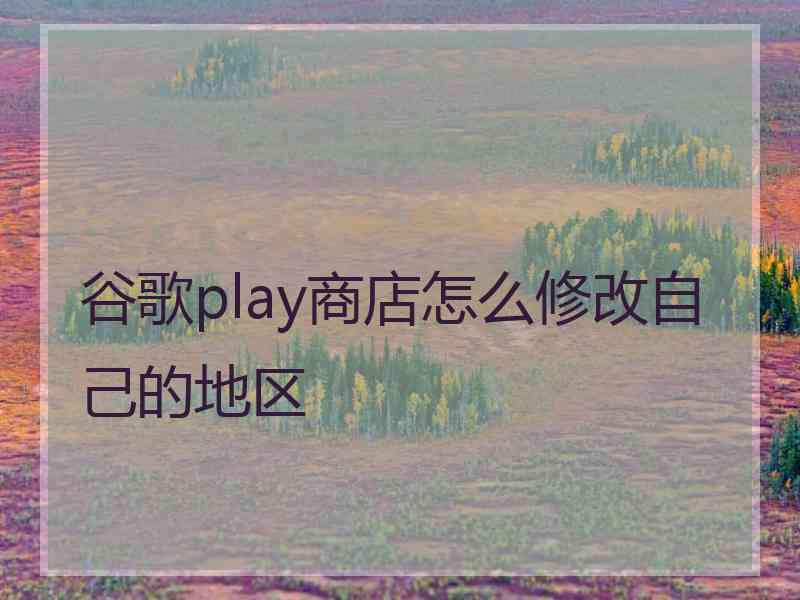 谷歌play商店怎么修改自己的地区