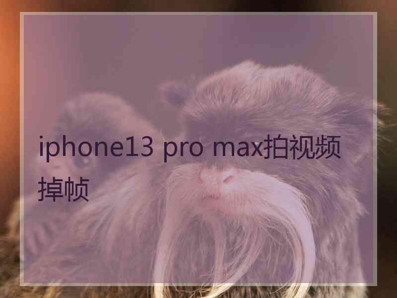 iphone13 pro max拍视频掉帧