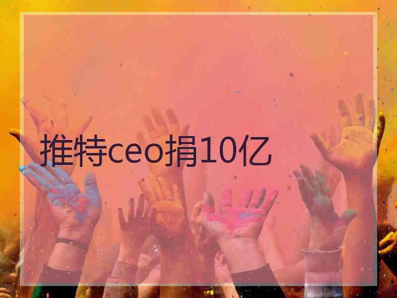 推特ceo捐10亿