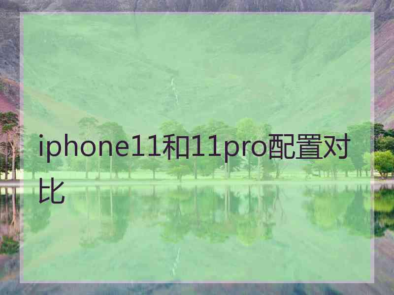 iphone11和11pro配置对比