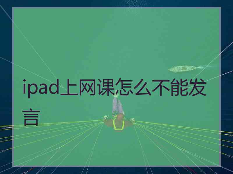 ipad上网课怎么不能发言