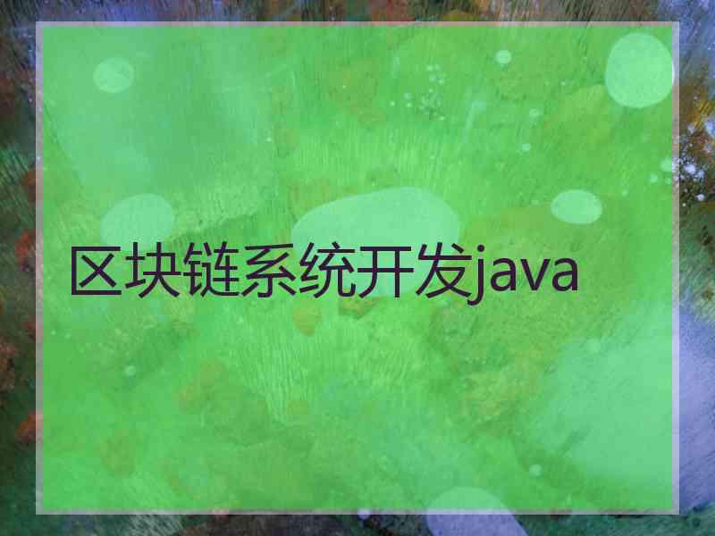 区块链系统开发java