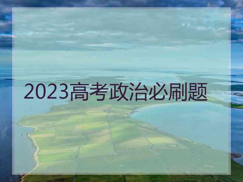 2023高考政治必刷题