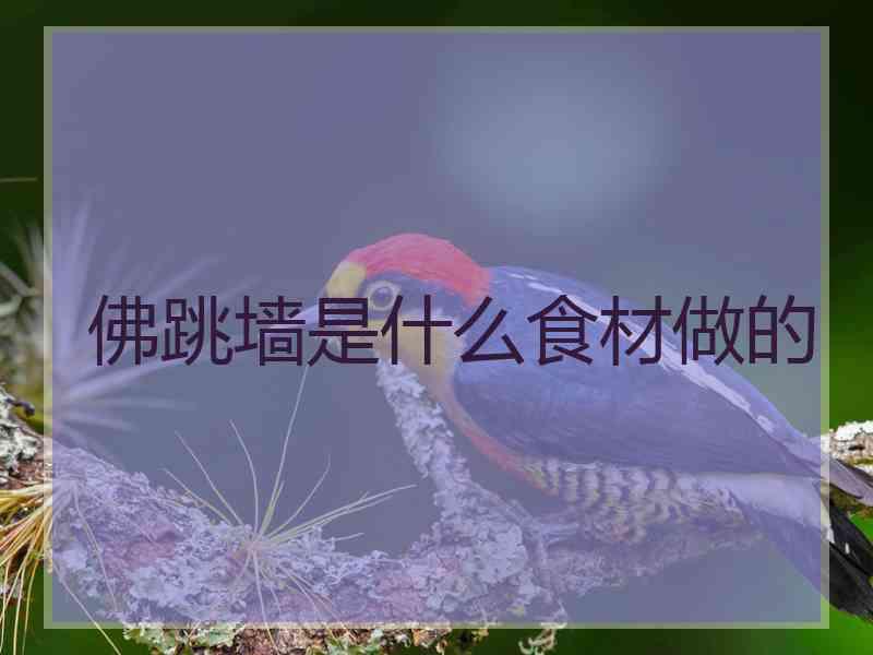 佛跳墙是什么食材做的